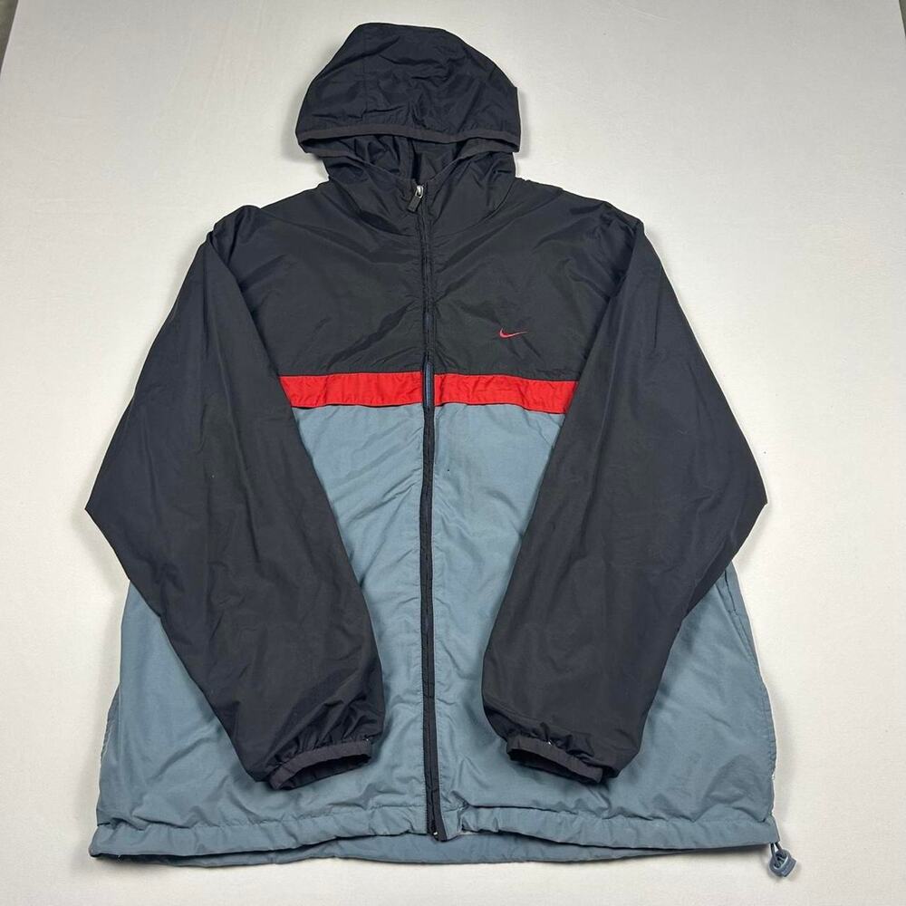 Y2K Nike Grey and Red Windbreaker Jacket